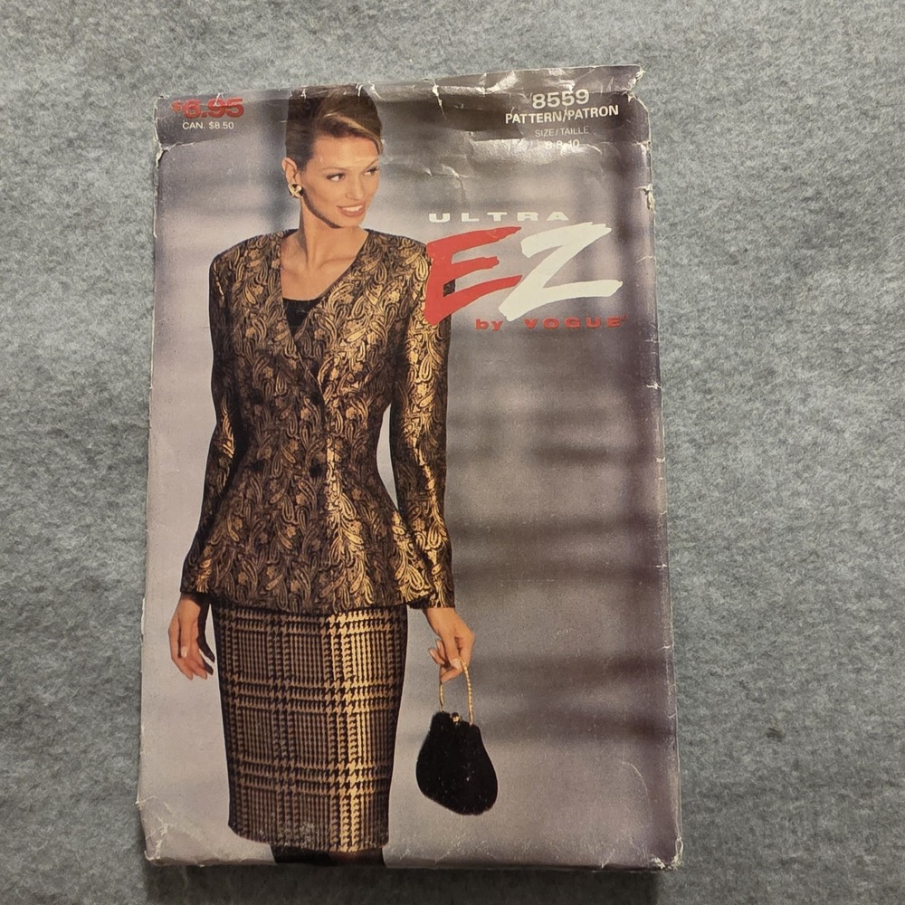 Vogue Ultra EZ 8559 Misses Jacket Sewing Pattern Size 6-8-10